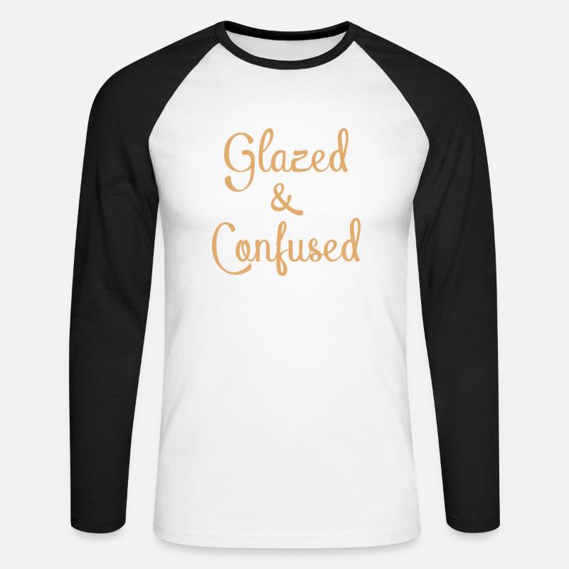 Ceramica smaltata e confusa - Maglia da baseball a manica lunga da uomo - bianco/nero