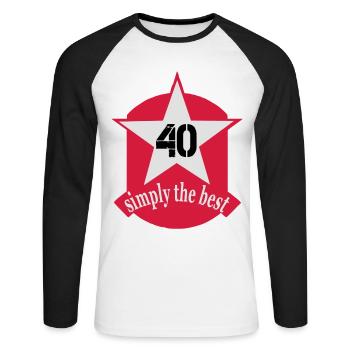 birthday - Unisex Long Sleeve Baseball T-Shirt - white/black - Front - Nik (191cm)