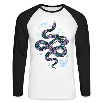 serpent - T-shirt baseball manches longues Homme - blanc/noir - Devant - Nik (191cm)
