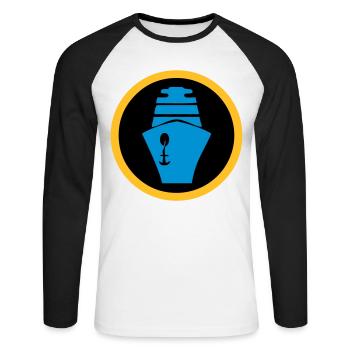 Ship | Cruise | Ferry - Unisex Long Sleeve Baseball T-Shirt - white/black - Front - Nik (191cm)