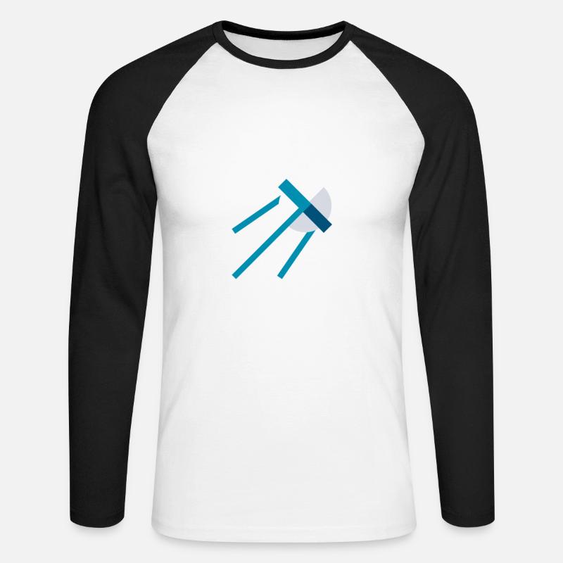 Satellit im All – Blaues Space Icon - Unisex Baseballshirt langarm - Weiß/Schwarz