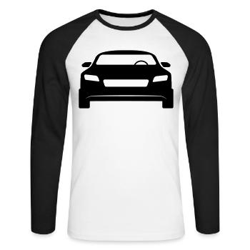 Sports car - Unisex Long Sleeve Baseball T-Shirt - white/black - Front - Nik (191cm)