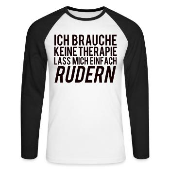 Rudern - Unisex Baseballshirt langarm - Weiß/Schwarz - Vorne - Nik (191cm)
