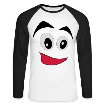 comic - Unisex Long Sleeve Baseball T-Shirt - white/black - Front - Nik (191cm)