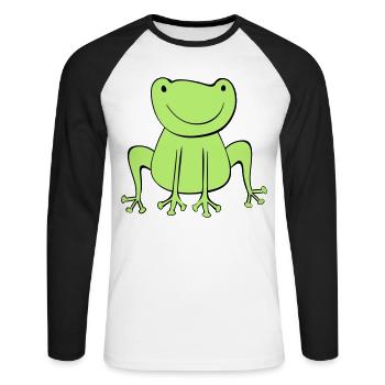 frog - Unisex Long Sleeve Baseball T-Shirt - white/black - Front - Nik (191cm)