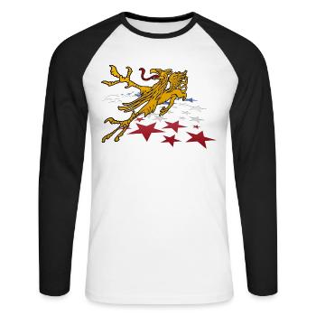 Rostocker Greif 3D - Unisex Long Sleeve Baseball T-Shirt - white/black - Front - Nik (191cm)
