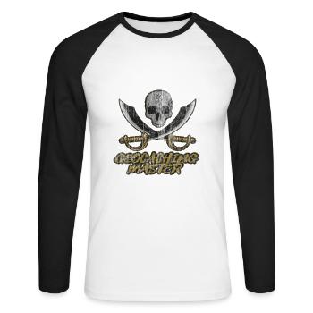 Geocaching - Unisex Long Sleeve Baseball T-Shirt - white/black - Front - Nik (191cm)