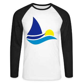 sailboat - Unisex Long Sleeve Baseball T-Shirt - white/black - Front - Nik (191cm)