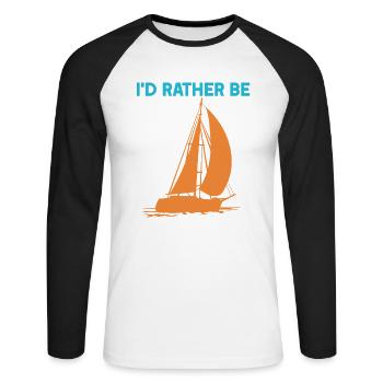 Je préfère faire de la voile - T-shirt baseball manches longues Homme - blanc/noir - Devant - Nik (191cm)
