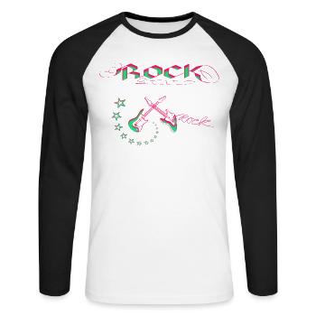 Rock Star Neon - T-shirt baseball manches longues Homme - blanc/noir - Devant - Nik (191cm)