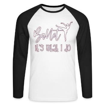Ballerina - Unisex Long Sleeve Baseball T-Shirt - white/black - Front - Nik (191cm)