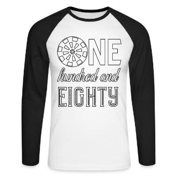 Darts darts - Unisex Long Sleeve Baseball T-Shirt - white/black - Front - Nik (191cm)