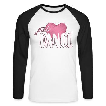 Dance - Unisex Long Sleeve Baseball T-Shirt - white/black - Front - Nik (191cm)