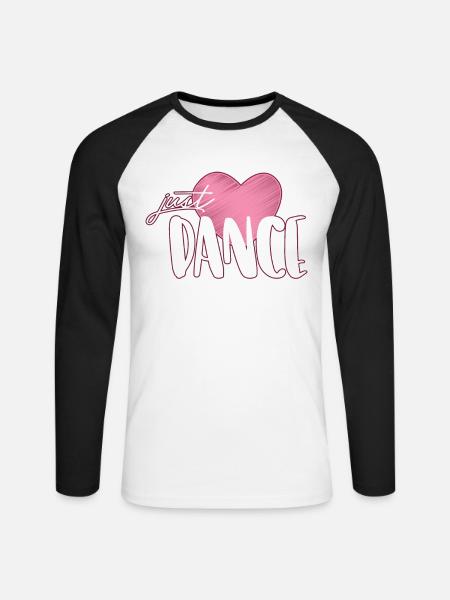 danse - T-shirt baseball manches longues Homme - blanc/noir