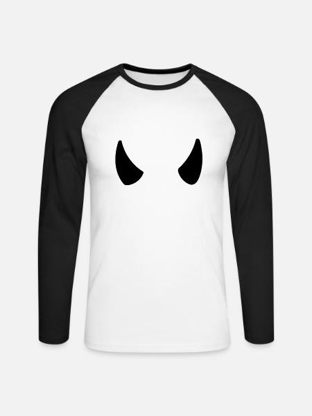 Hörner - Unisex Baseballshirt langarm - Weiß/Schwarz