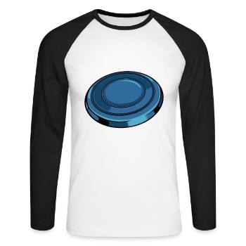 Frisbee Spruch Je suis sexy et je le lance - T-shirt baseball manches longues Homme - blanc/noir - Devant - Nik (191cm)
