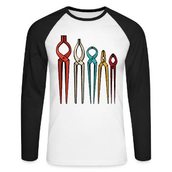 Zangenpoesie I Speak in Tongues - Unisex Baseballshirt langarm - Weiß/Schwarz - Vorne - Nik (191cm)