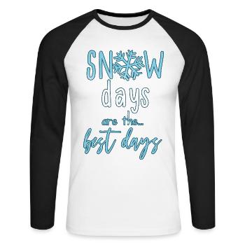 hiver - T-shirt baseball manches longues Homme - blanc/noir - Devant - Nik (191cm)