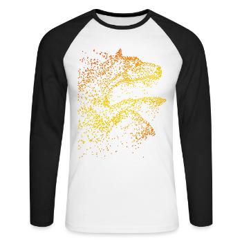 Riding / rider / horse / Icelandic horse - Unisex Long Sleeve Baseball T-Shirt - white/black - Front - Nik (191cm)