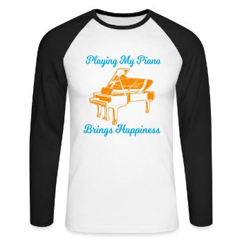 pianist - Unisex Long Sleeve Baseball T-Shirt - white/black - Front - Nik (191cm)