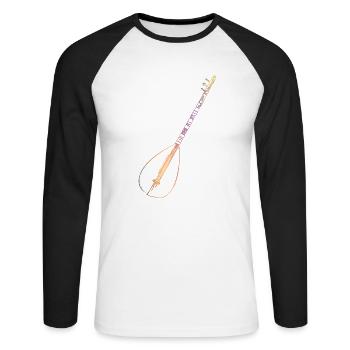 Türkische Musik - Unisex Baseballshirt langarm - Weiß/Schwarz - Vorne - Nik (191cm)