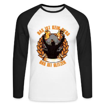 Ultras Football Fans Glitter hooligans - Unisex Long Sleeve Baseball T-Shirt - white/black - Front - Nik (191cm)
