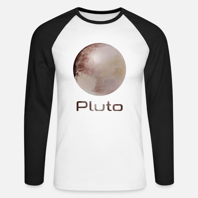 Pluto - Unisex Baseballshirt langarm - Weiß/Schwarz