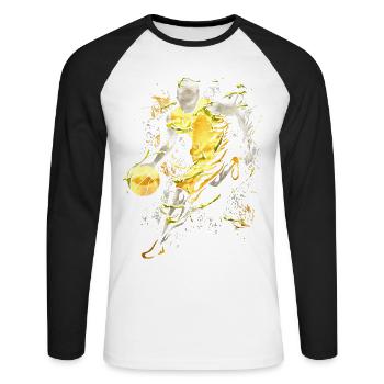 Basketball - Joueurs de basket-ball - Joueurs de basket-ball - T-shirt baseball manches longues Homme - blanc/noir - Devant - Nik (191cm)