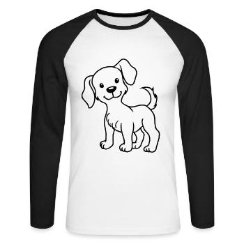Hund Haustiere Hunde Kinder Hundeliebhaber Kind - Unisex Baseballshirt langarm - Weiß/Schwarz - Vorne - Nik (191cm)