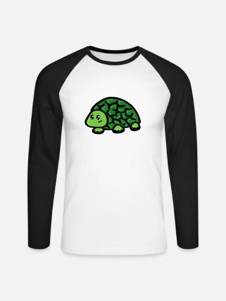 Turtle - Unisex Long Sleeve Baseball T-Shirt - white/black