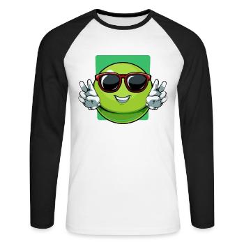 Limette Peace Out Cartoon - Unisex Baseballshirt langarm - Weiß/Schwarz - Vorne - Nik (191cm)