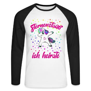 Fresst Sternenstaub Ihr Langweiler Ich heirate - Unisex Baseballshirt langarm - Weiß/Schwarz - Vorne - Nik (191cm)