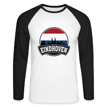 Eindhoven Netherlands Skyline Travel Souvenir Dutc - Unisex Long Sleeve Baseball T-Shirt - white/black - Front - Nik (191cm)