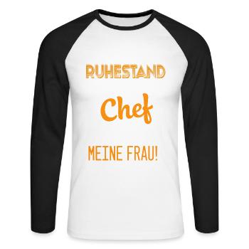 Rente Pension Ruhestand Rentner 2021 - Unisex Baseballshirt langarm - Weiß/Schwarz - Vorne - Nik (191cm)