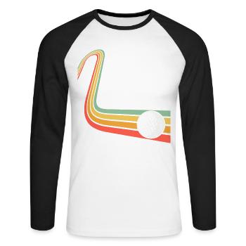 Golf - T-shirt baseball manches longues Homme - blanc/noir - Devant - Nik (191cm)