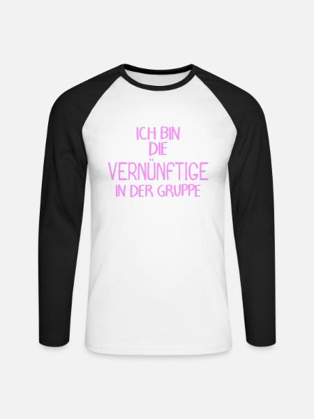 Lustiger Spruch Gruppe - Unisex Baseballshirt langarm - Weiß/Schwarz