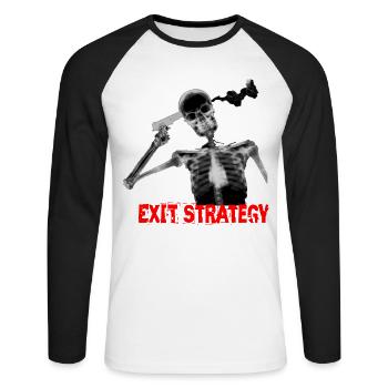 Mad crazy suicide suicide bizarre lol krass xray - T-shirt baseball manches longues Homme - blanc/noir - Devant - Nik (191cm)