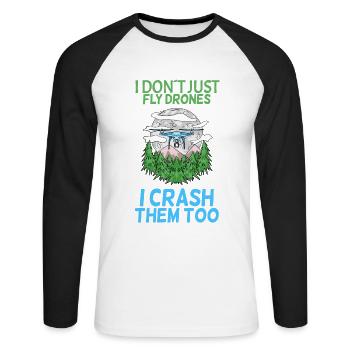 Drone - T-shirt baseball manches longues Homme - blanc/noir - Devant - Nik (191cm)