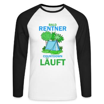 Rentner Countdown - Unisex Baseballshirt langarm - Weiß/Schwarz - Vorne - Nik (191cm)
