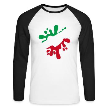 Iran symbole drapeau tache de couleurs cadeau - T-shirt baseball manches longues Homme - blanc/noir - Devant - Nik (191cm)