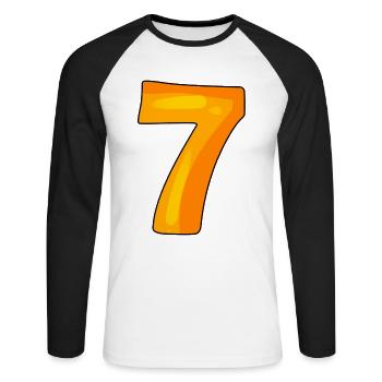 7 - T-shirt baseball manches longues Homme - blanc/noir - Devant - Nik (191cm)
