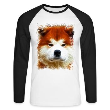Akita - T-shirt baseball manches longues Homme - blanc/noir - Devant - Nik (191cm)