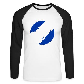 Grèce - T-shirt baseball manches longues Homme - blanc/noir - Devant - Nik (191cm)