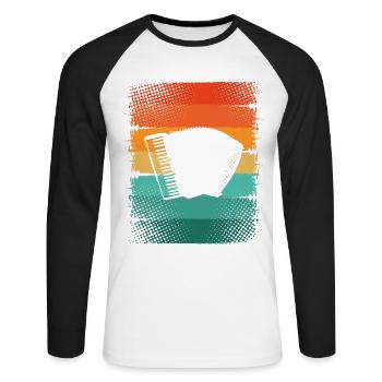 Accordion - Unisex Long Sleeve Baseball T-Shirt - white/black - Front - Nik (191cm)