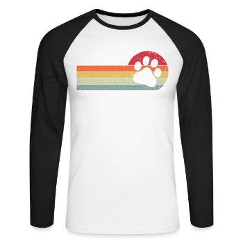 Dog's paw - Unisex Long Sleeve Baseball T-Shirt - white/black - Front - Nik (191cm)