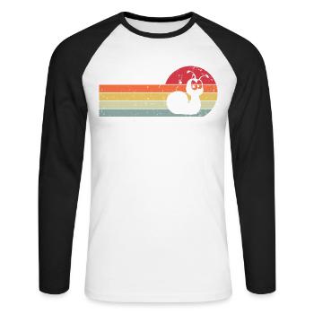 Schnecke - Unisex Baseballshirt langarm - Weiß/Schwarz - Vorne - Nik (191cm)