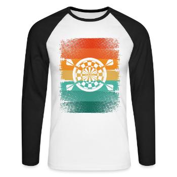 Dard - T-shirt baseball manches longues Homme - blanc/noir - Devant - Nik (191cm)