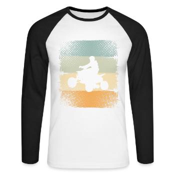 Quad - T-shirt baseball manches longues Homme - blanc/noir - Devant - Nik (191cm)