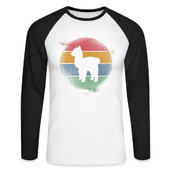 Alpaca - Unisex Long Sleeve Baseball T-Shirt - white/black - Front - Nik (191cm)