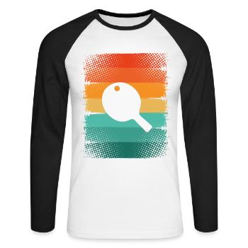 Pagaie - T-shirt baseball manches longues Homme - blanc/noir - Devant - Nik (191cm)